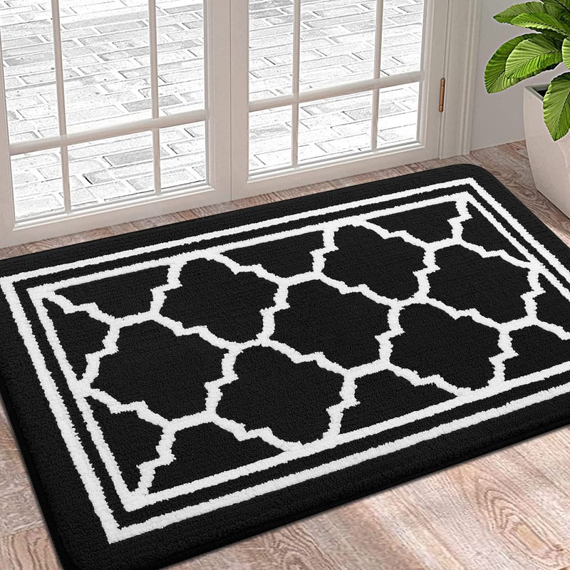 Buganda Indoor Door Mat  Dirt-Resistant and Absorbent Doormat  Anti-Slip  Low Profile Floor Mats for Inside Entryway  Front  and Back Door Entrance (36x24 Inches  Black) - Image 1